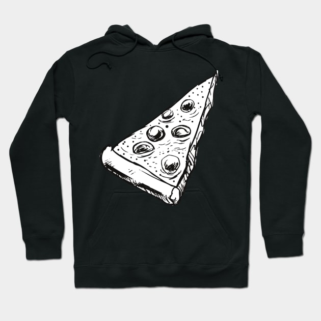 White pizza slice sketch Hoodie by InkyArt